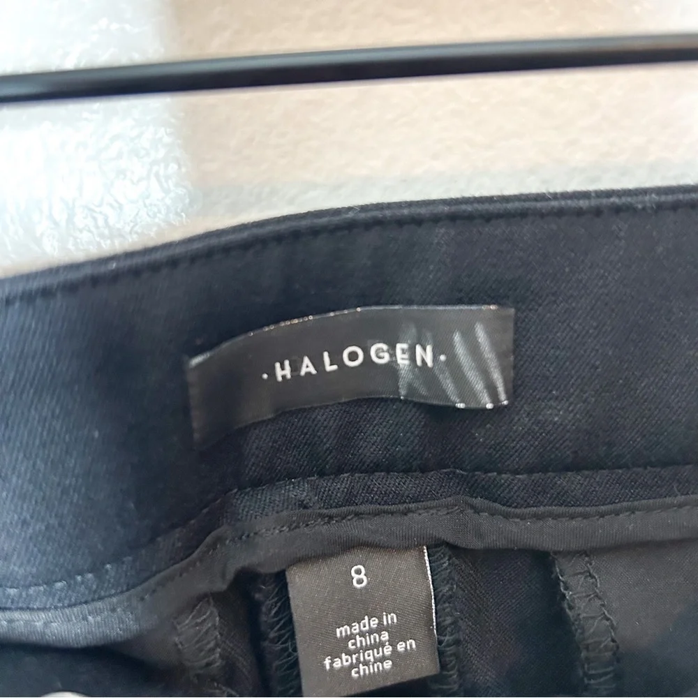 Halogen Womens Business Casual Slim‎ Straight Leg Black Trouser Pants 8